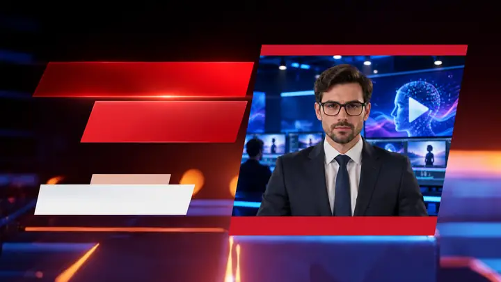 A dramatic breaking-news video template with a broadcast-style layout.